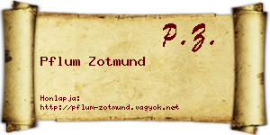 Pflum Zotmund névjegykártya